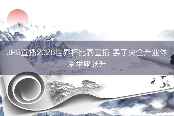 JRS直播2026世界杯比赛直播 罢了央企产业体系举座跃升