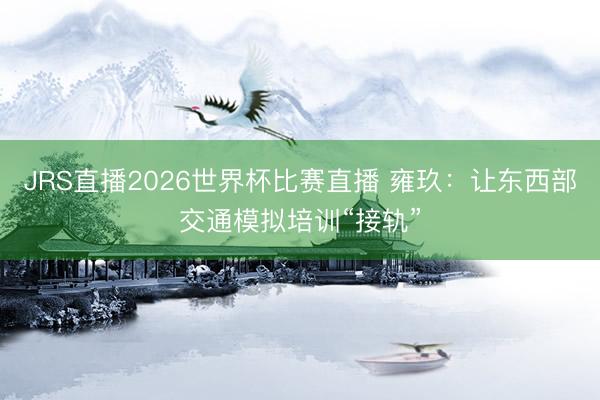 JRS直播2026世界杯比赛直播 雍玖:让东西部交通模拟培训“接轨”