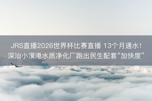 JRS直播2026世界杯比赛直播 13个月通水!深汕小漠港水质净化厂跑出民生配套“加快度”